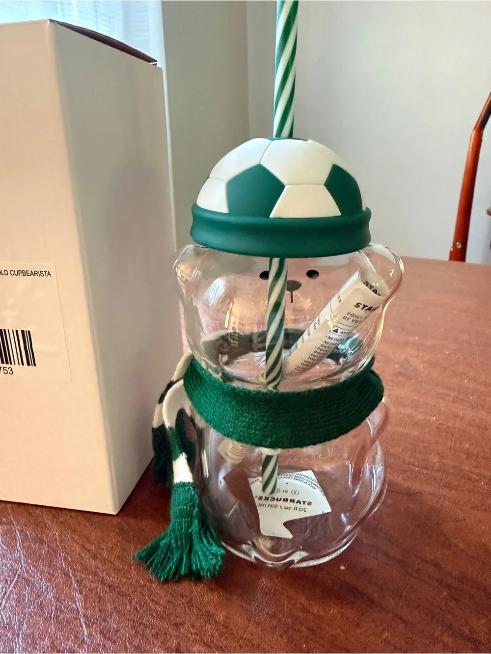Starbucks Reserve Member Exclusive Bearista Soccer World Cup FIFA with scarf